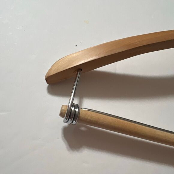 BROOKS BROTHERS Wooden Hanger Logo Men’s Vintage Wooden Suit Coat Slacks Pants - Picture 4 of 6